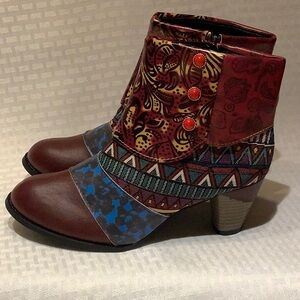 Unique Multi Colors Ankle Boots.